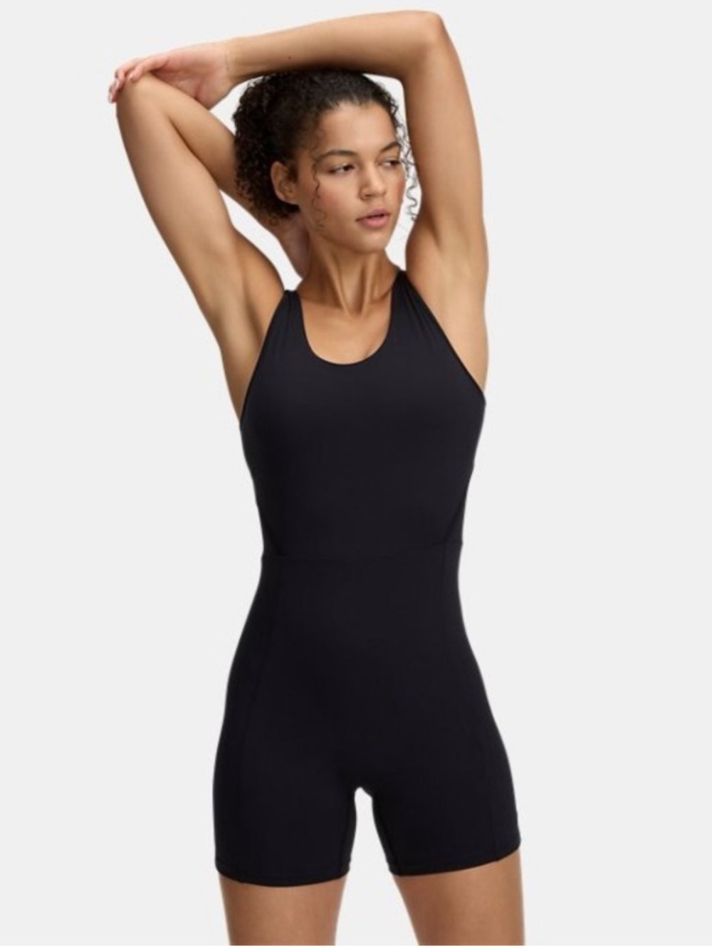 NWT Under Armour Black Motion Shorts Athletic Bodysuit Runsie Fitted Onesie L